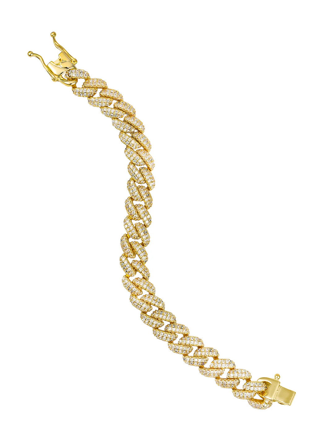 10mm Cuban Curb Chain CZ Pave Bracelet