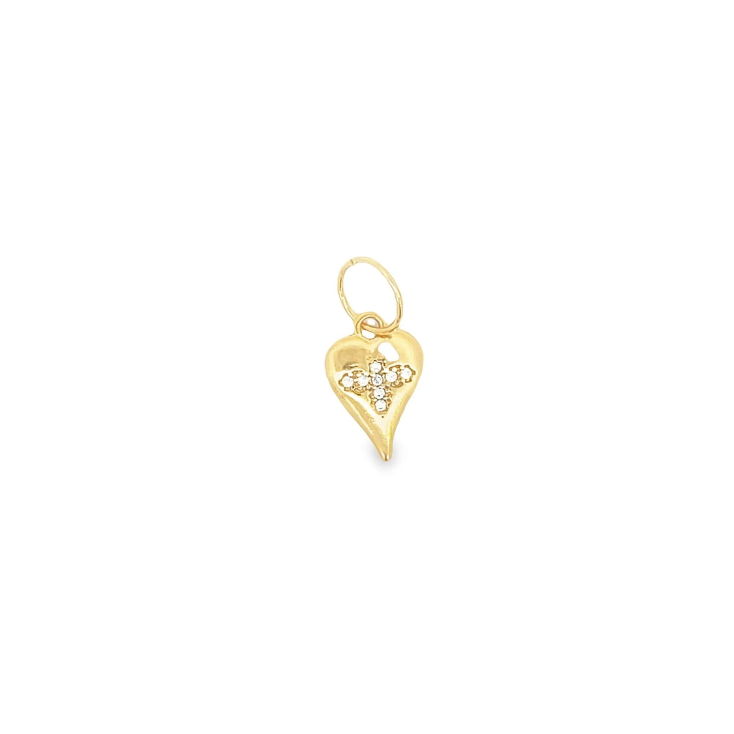 Bee Carved Zirconia Heart Shaped Pendant