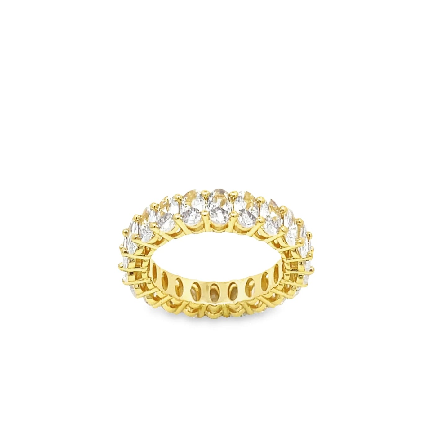 Oval Cut Cubic Zirconia Paved Ring