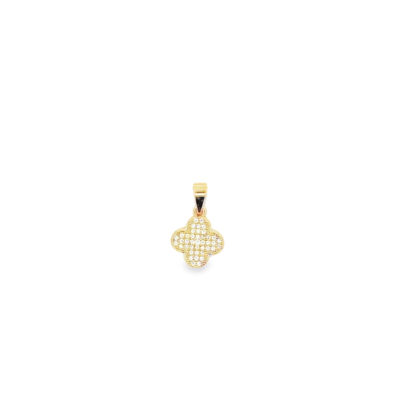 Small CZ Pave 4 Leaf Clover Charm