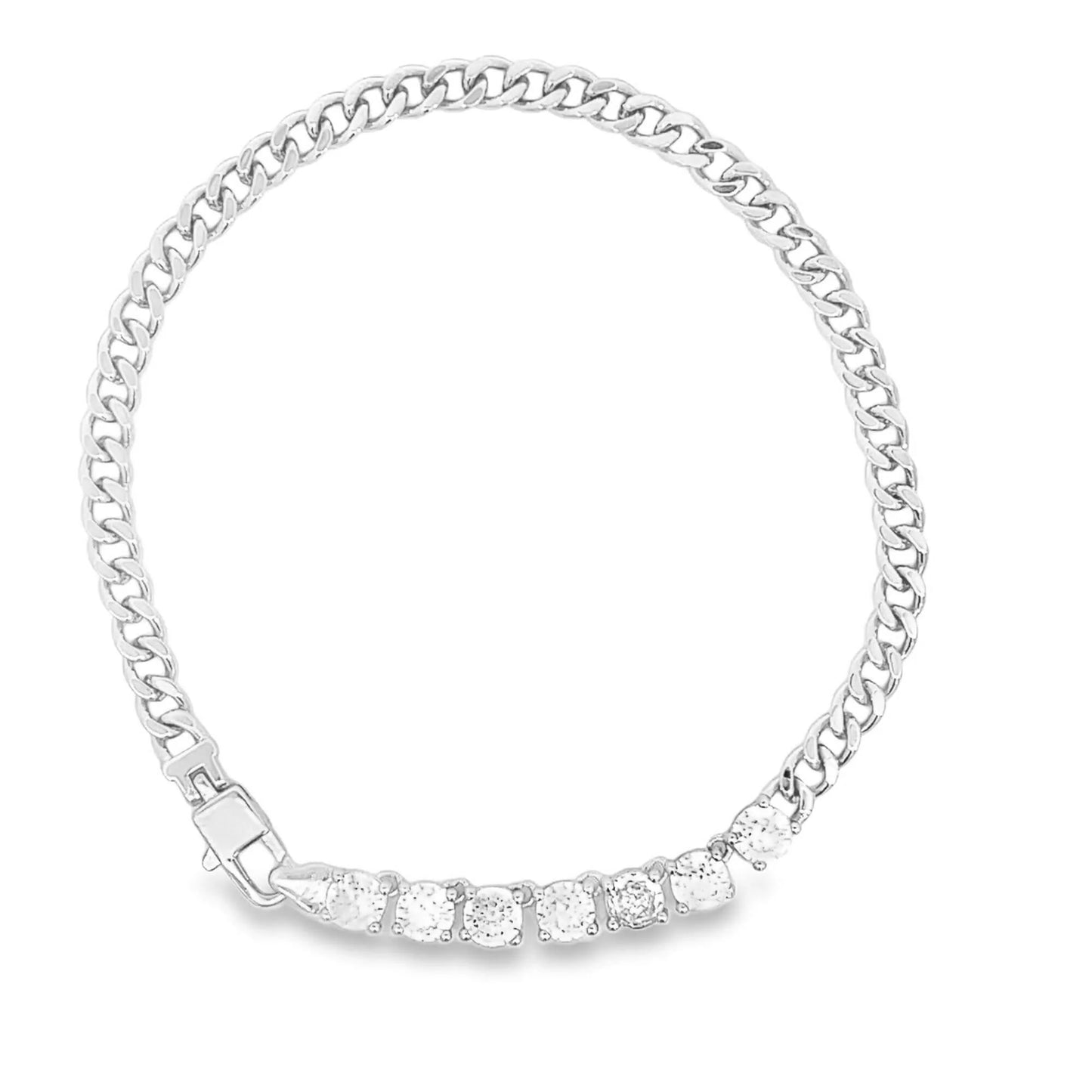 Thin Cuban Link Tennis Finish Bracelet