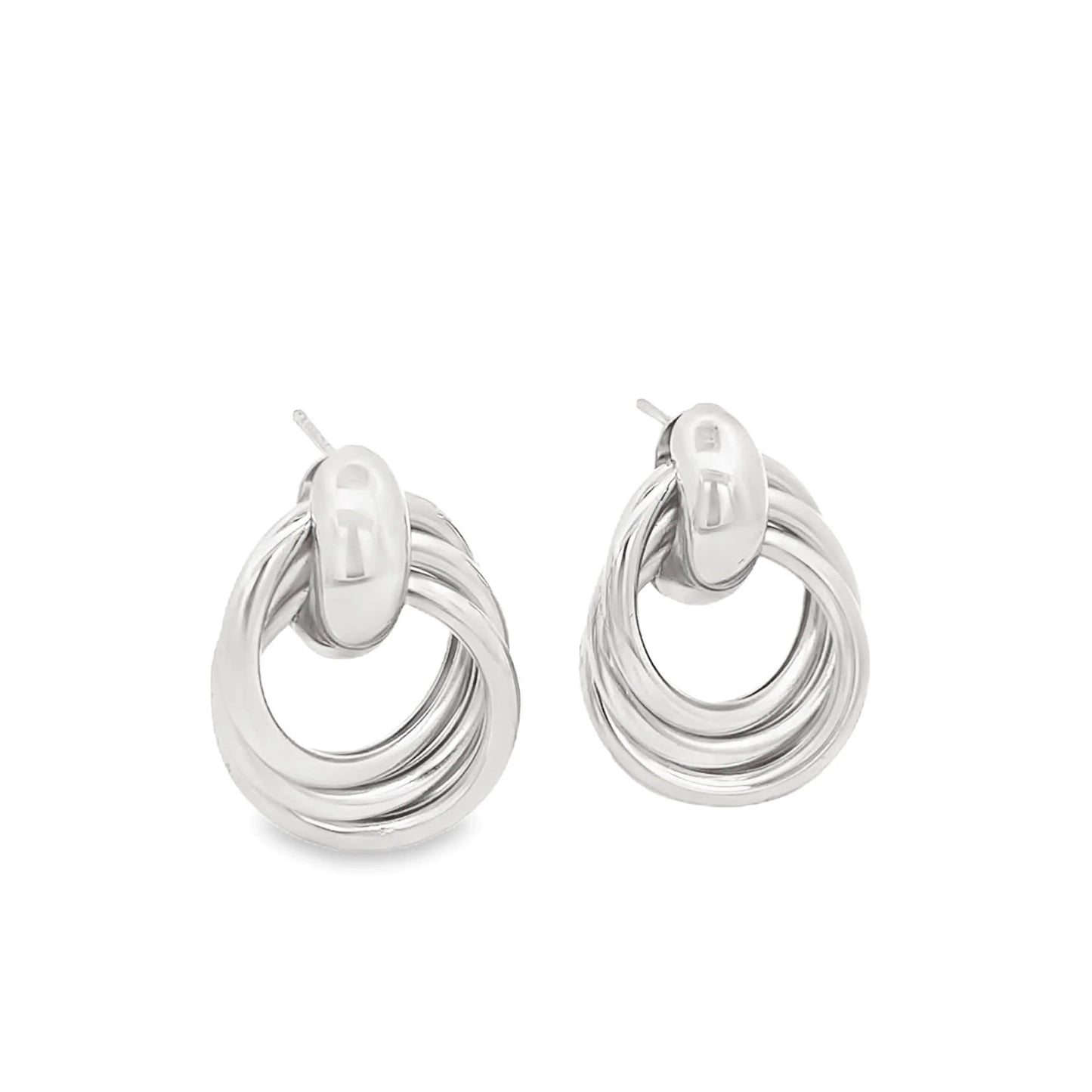 Triple Ring Intertwined Earrings