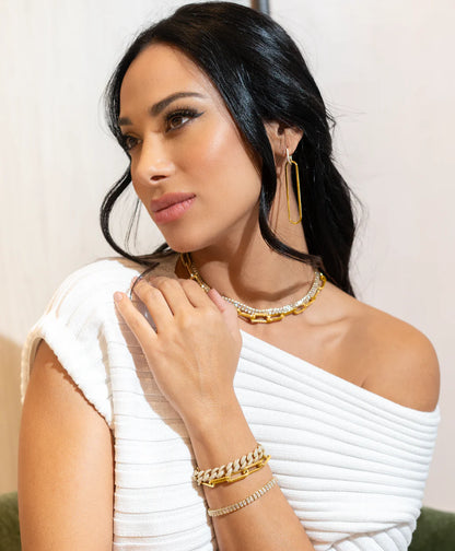 10mm Cuban Curb Chain CZ Pave Bracelet