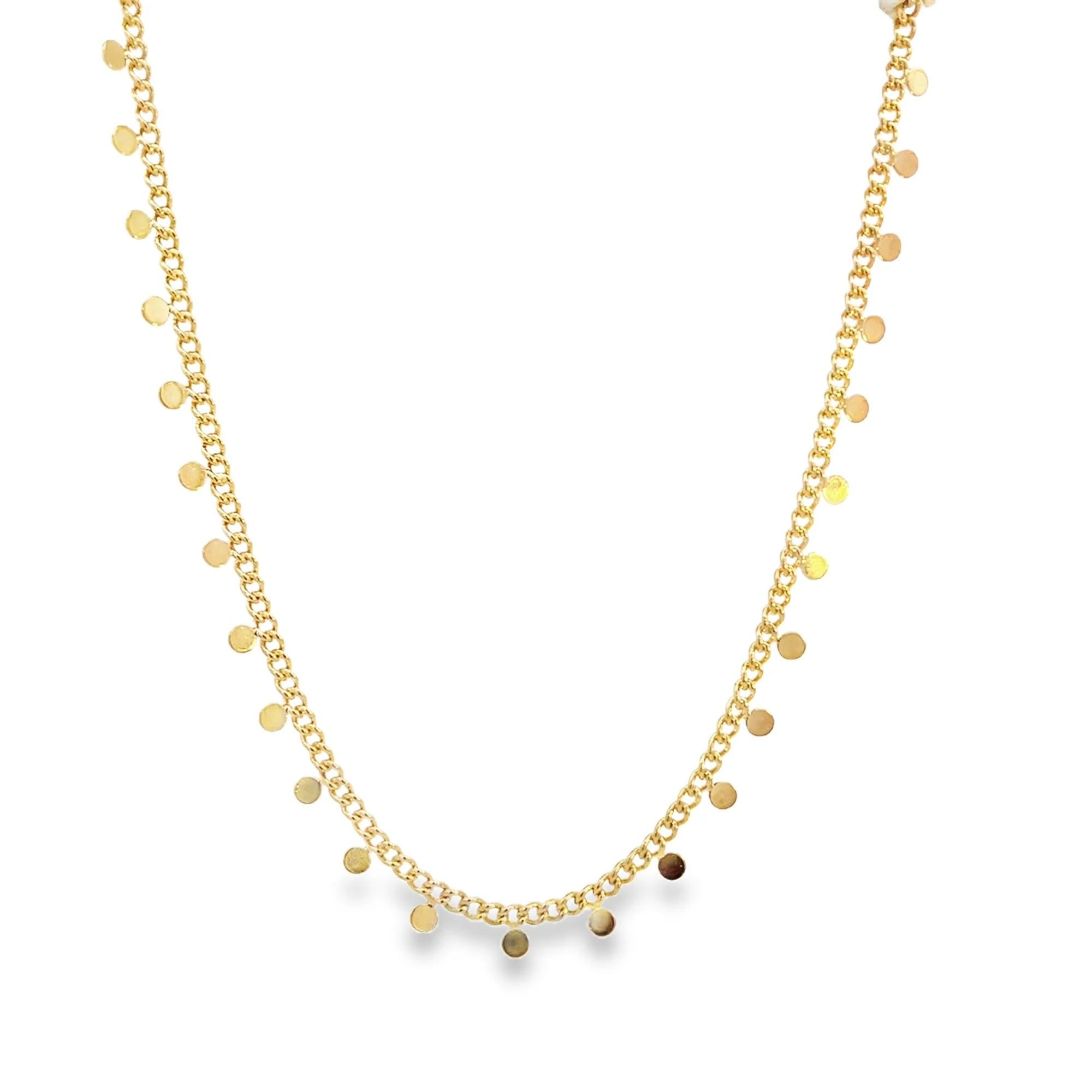 18K Gold Filled Round Circle Charm Choker (G25)