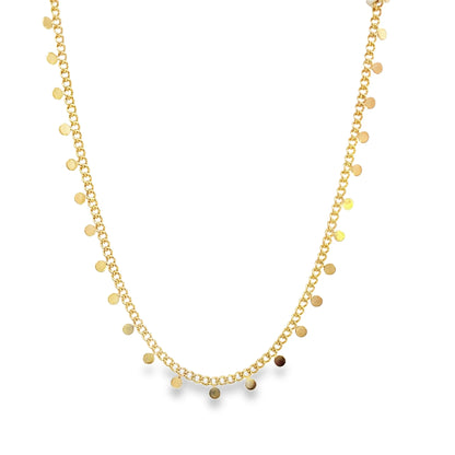 18K Gold Filled Round Circle Charm Choker (G25)