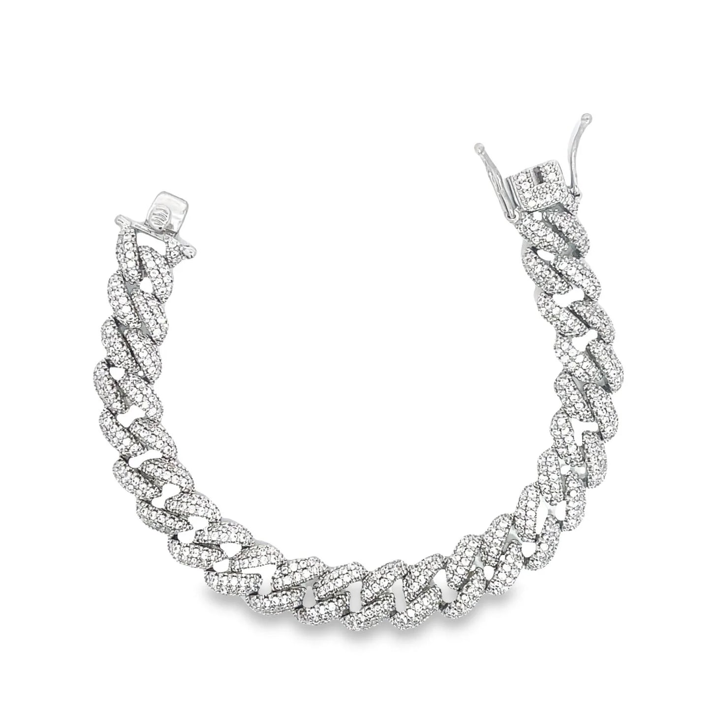 10mm Cuban Curb Chain CZ Pave Bracelet