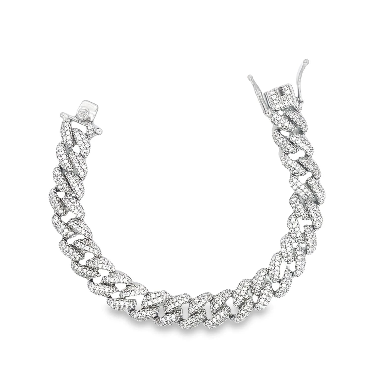 10mm Cuban Curb Chain CZ Pave Bracelet