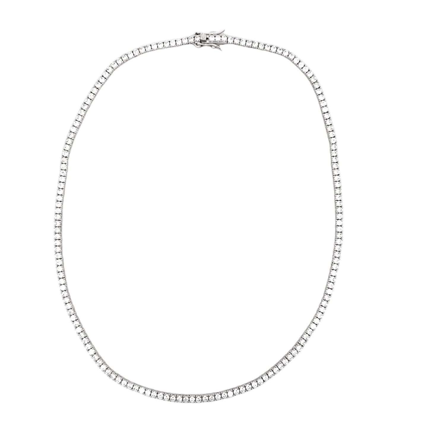 2mm Prong Set Tennis Basket Necklace