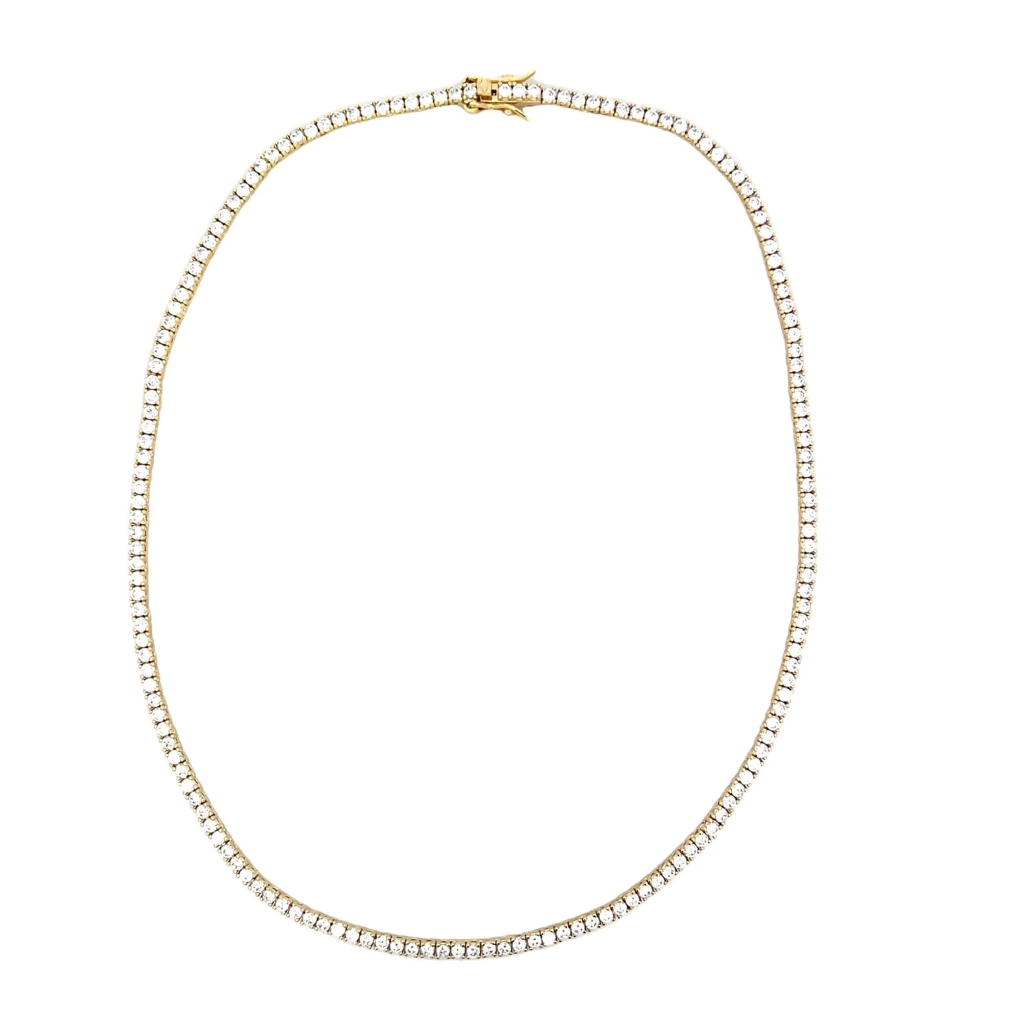 2mm Prong Set Tennis Basket Necklace