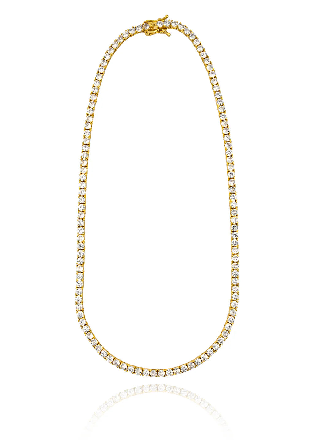 4mm Prong Set Tennis Basket Necklace