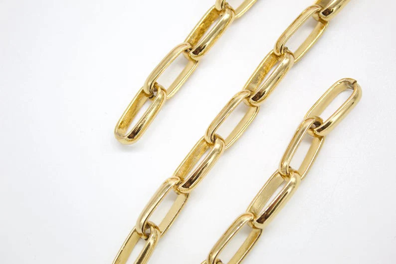 8.5mm Solid Diamond Cut Paper Clip Chain