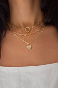 Bee Carved Zirconia Heart Shaped Pendant