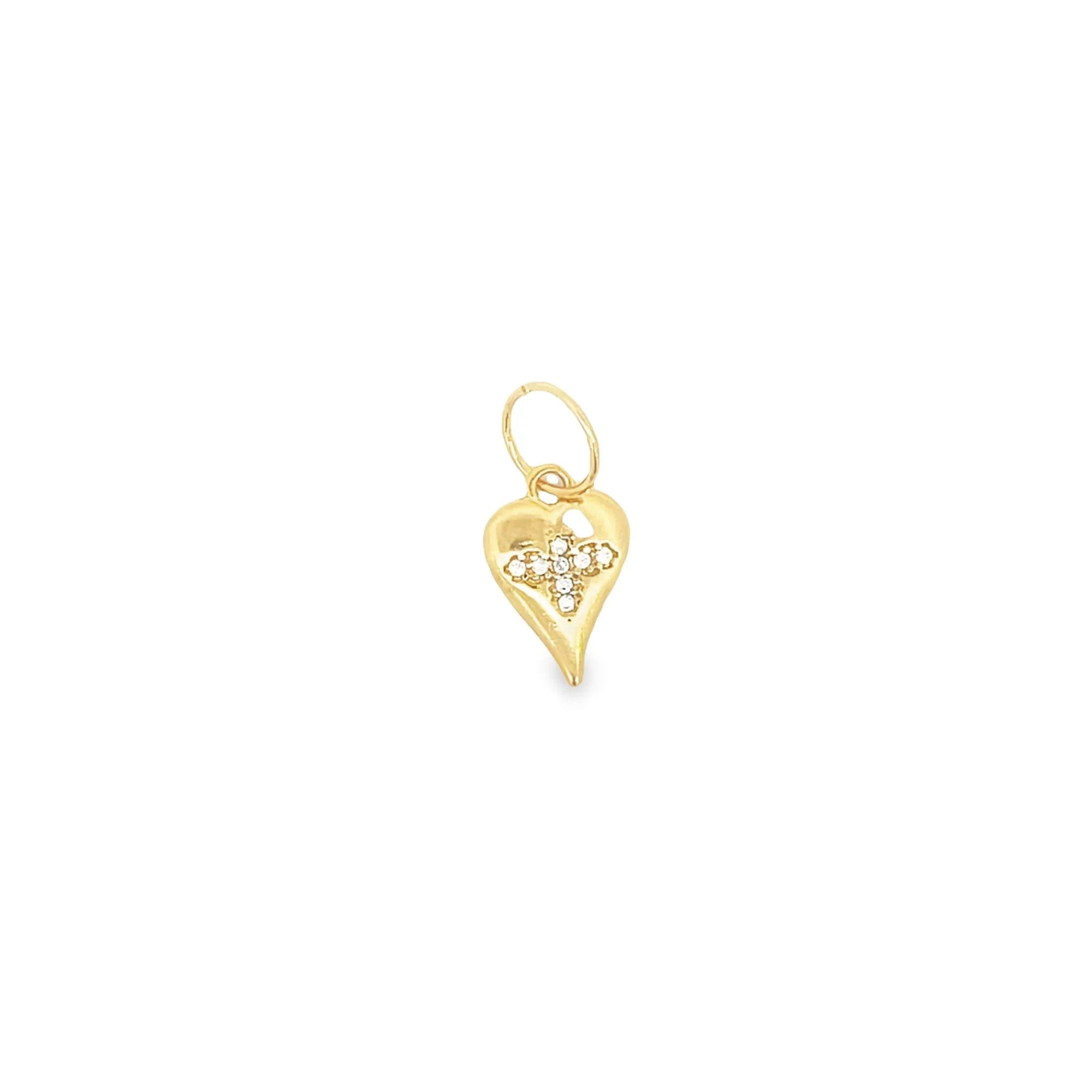 Bee Carved Zirconia Heart Shaped Pendant