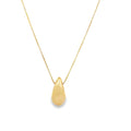Box Chain Solid Tear Drop Charm Necklace