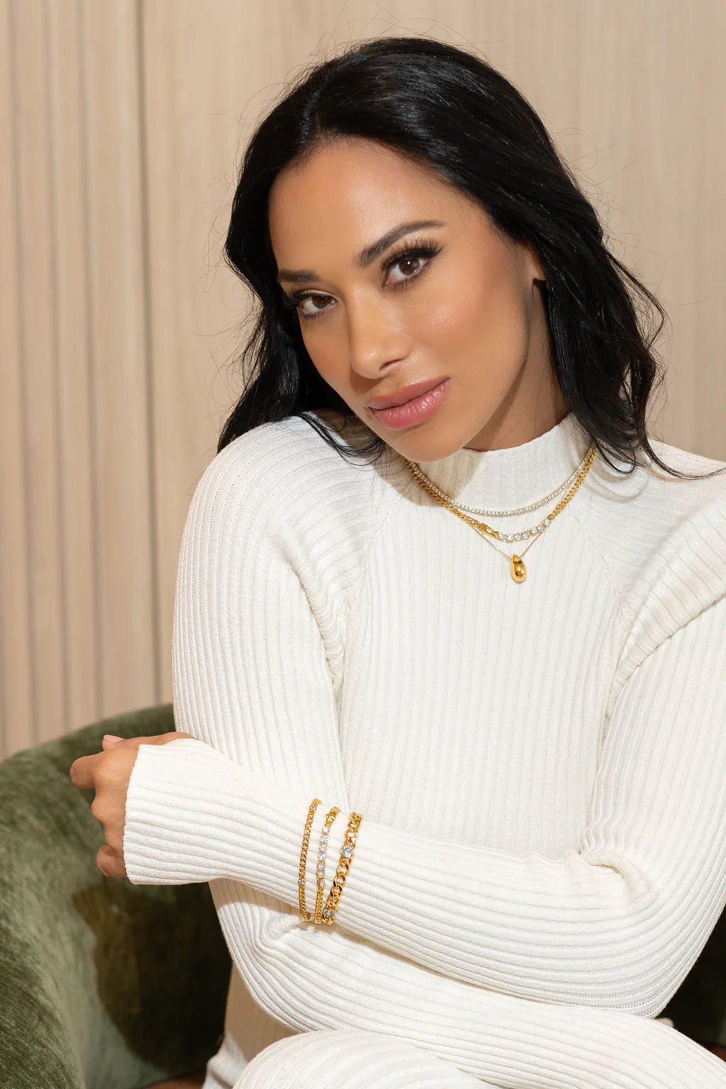 Box Chain Solid Tear Drop Charm Necklace