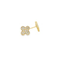 CZ Pave Flower Stud Earrings