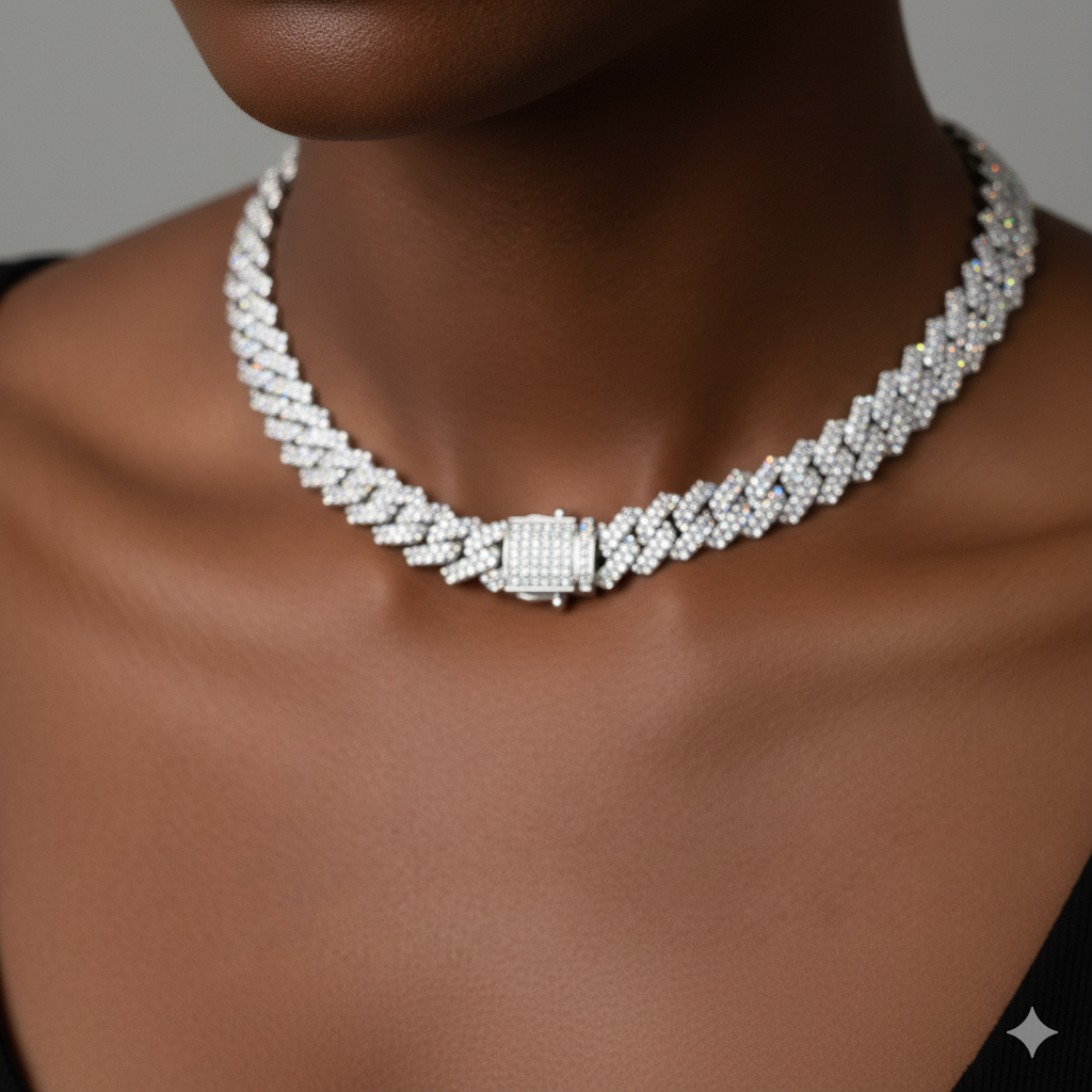 6mm Moissanite Cuban Necklace – GRA Certified