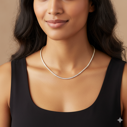 2mm Prong Set Tennis Basket Necklace