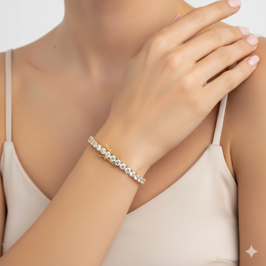 2mm Prong Set Tennis Basket Bracelet