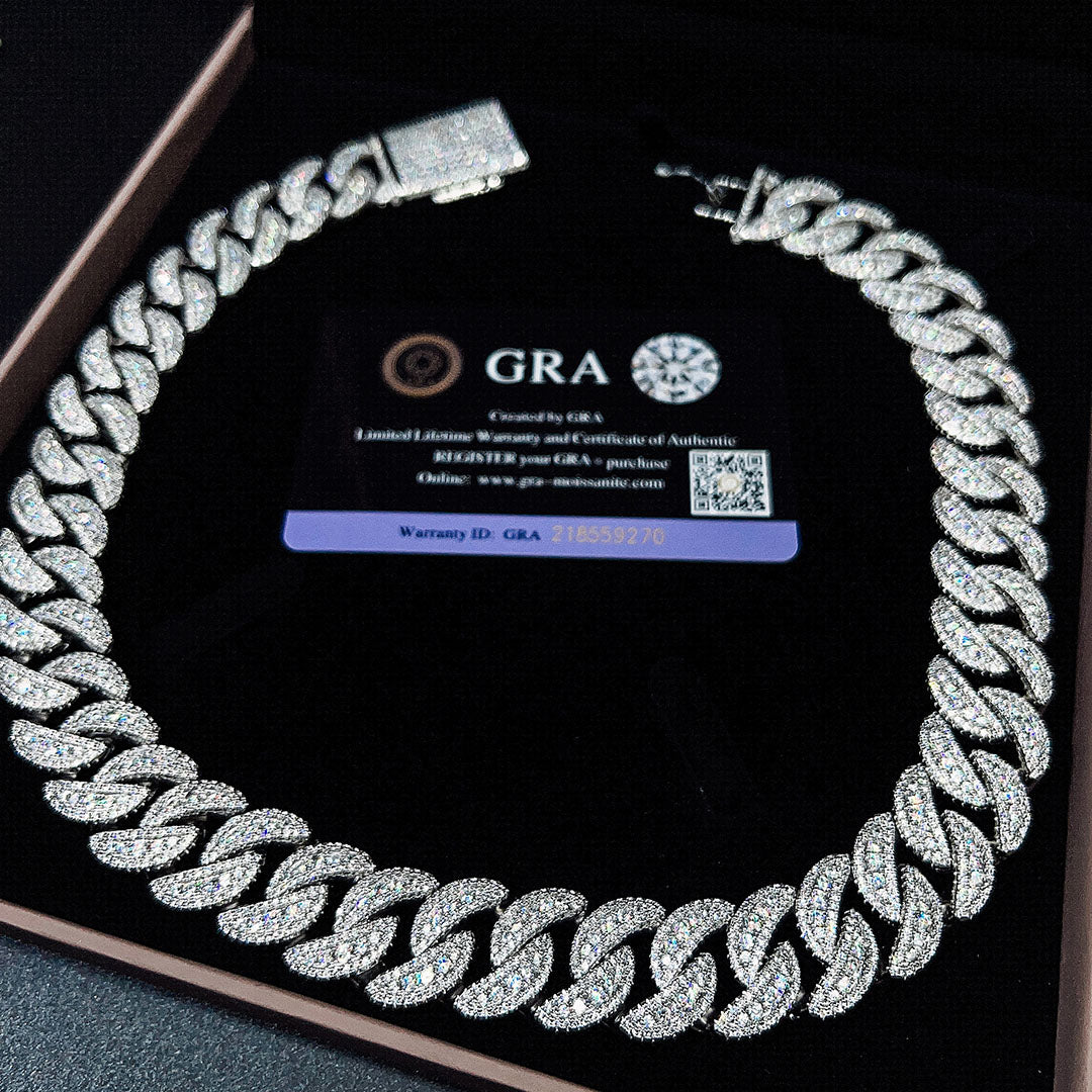 6mm Moissanite Cuban Chain Bracelet - GRA Certified