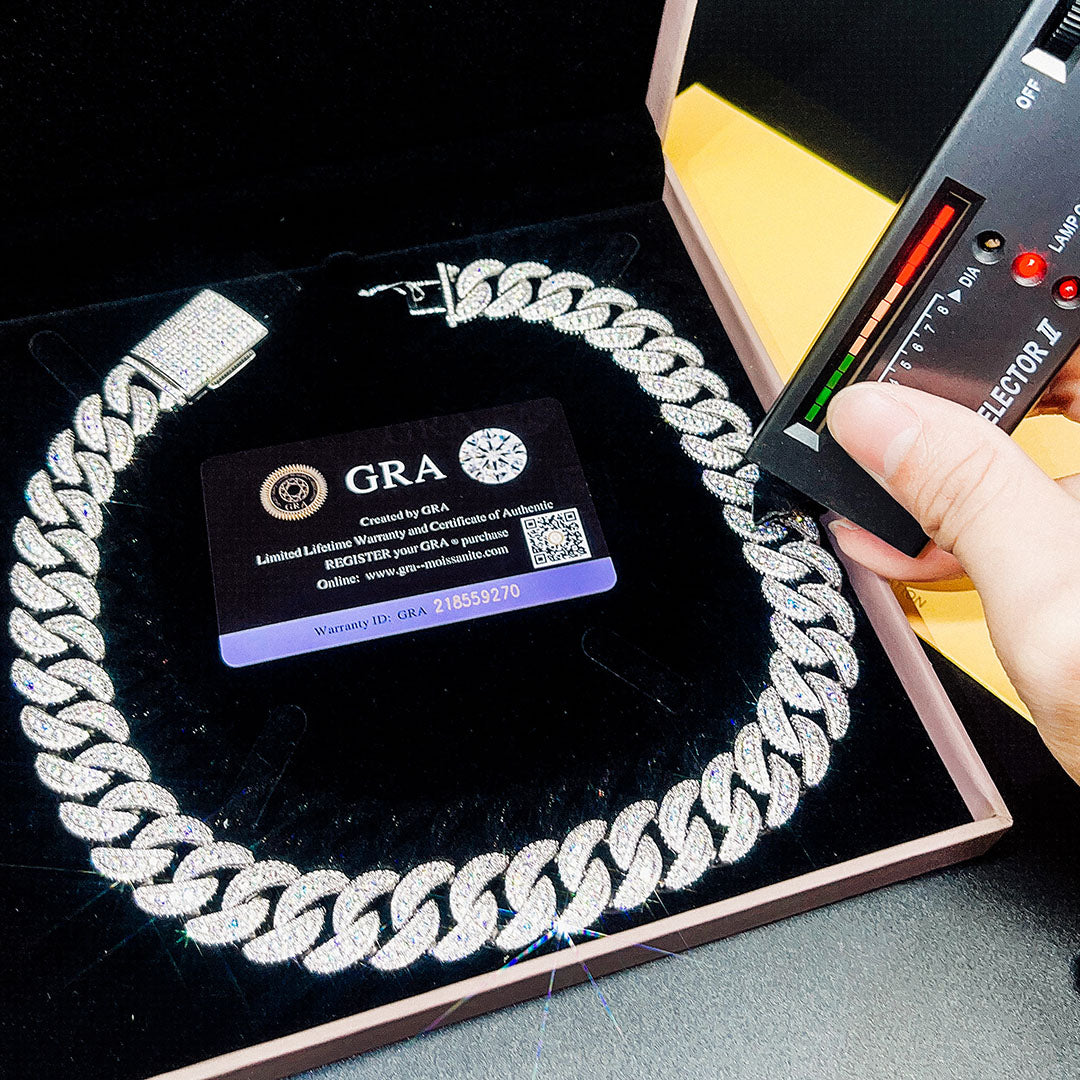 6mm Moissanite Cuban Chain Bracelet - GRA Certified