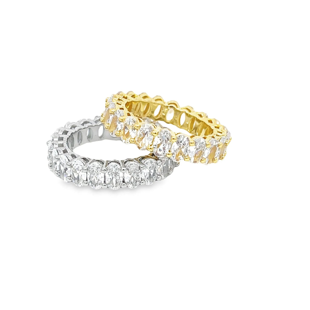 Oval Cut Cubic Zirconia Paved Ring