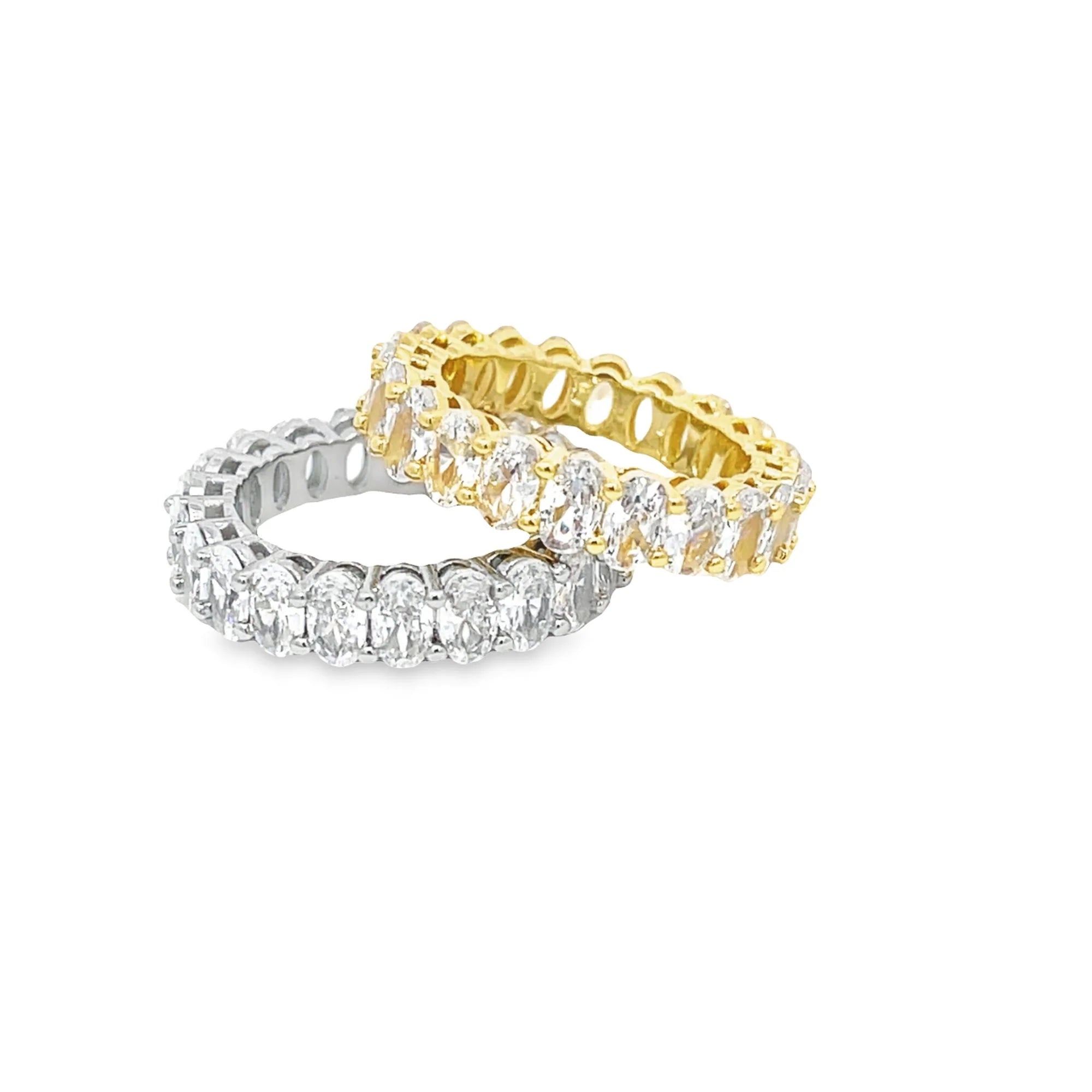 Oval Cut Cubic Zirconia Paved Ring