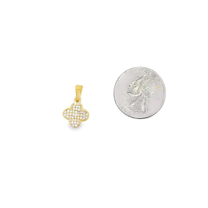 Small CZ Pave 4 Leaf Clover Charm