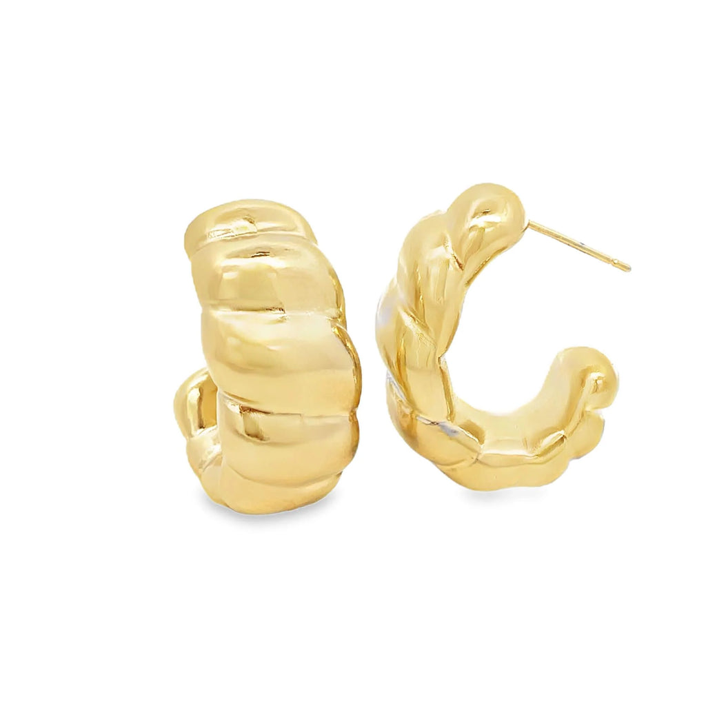 Small Flat Twisted Croissant Earrings