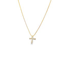 Tiny CZ Pavé Cross Pendant Necklace