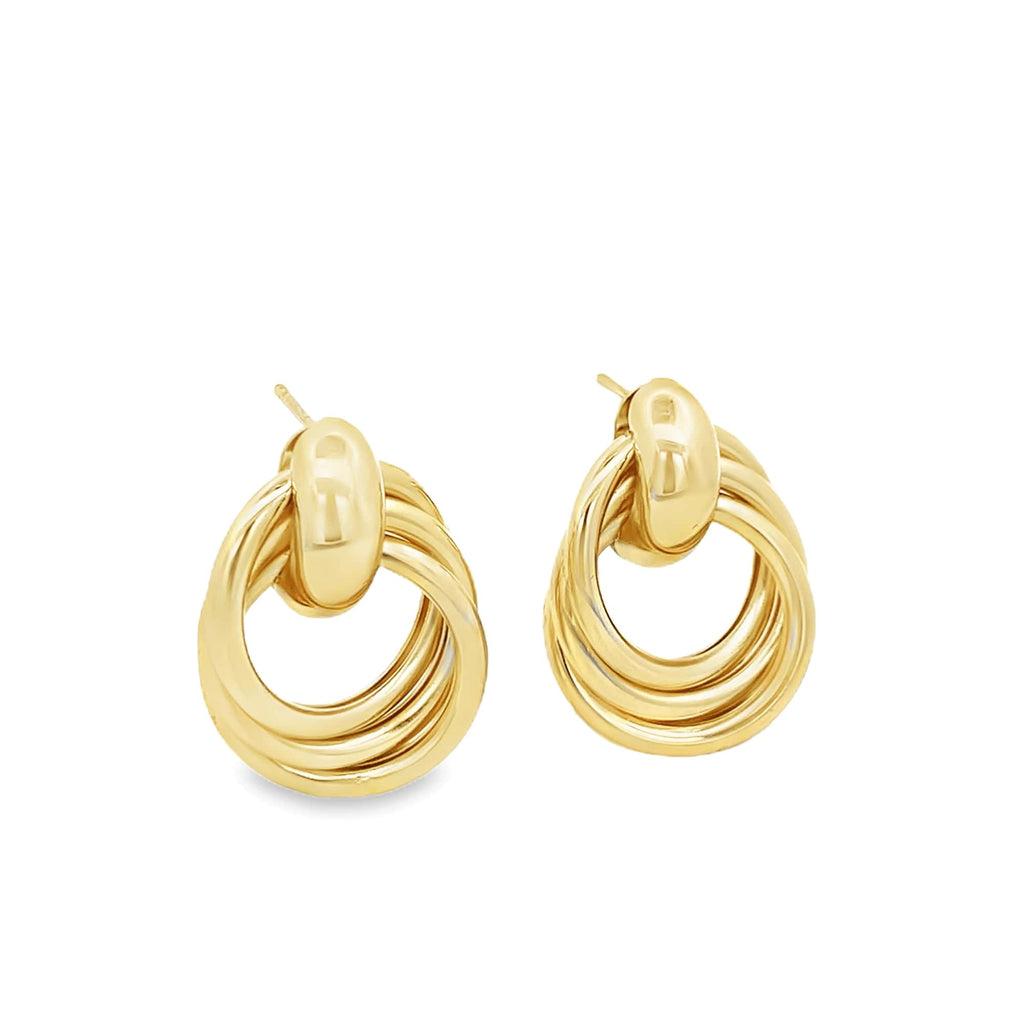 Triple Ring Intertwined Earrings