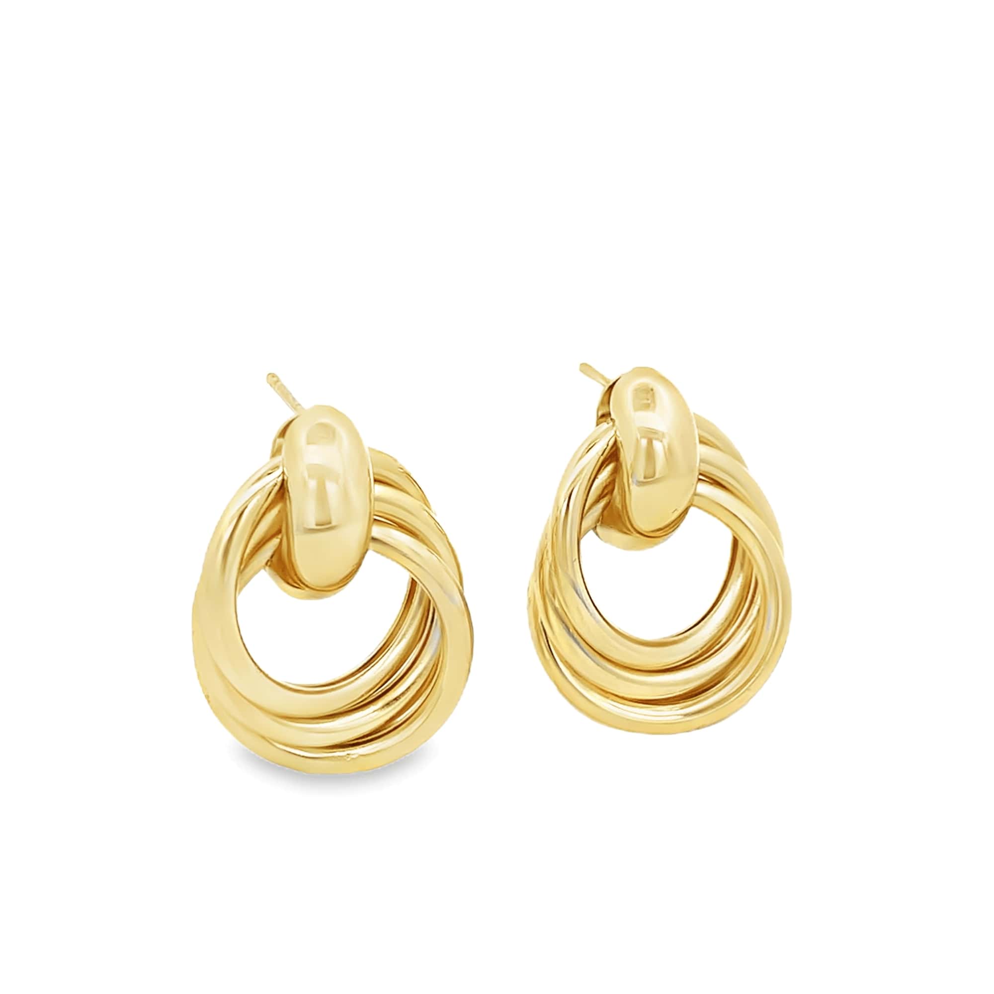 Triple Ring Intertwined Earrings