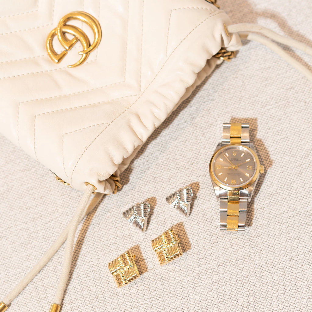 Woven Textured Square Earrings